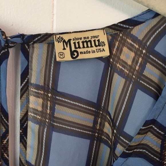 Show Me Your MuMu Sheer Window Pane Plaid Long Sleeve Top - Picture 3 of 8